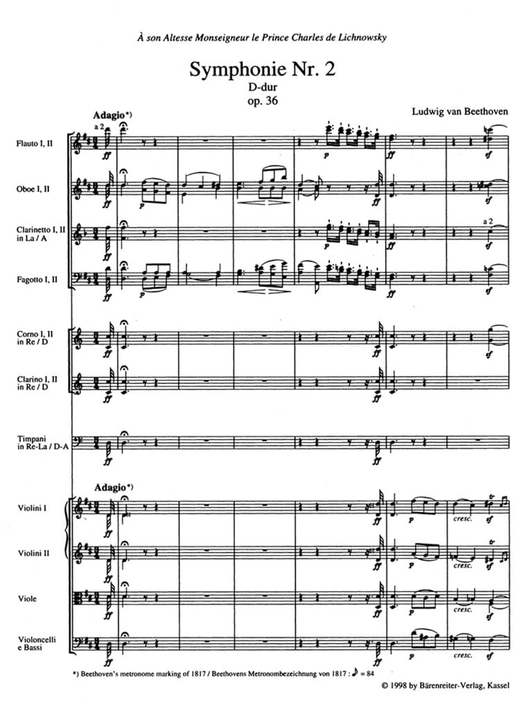 Symphony in D major No. 2 op. 36